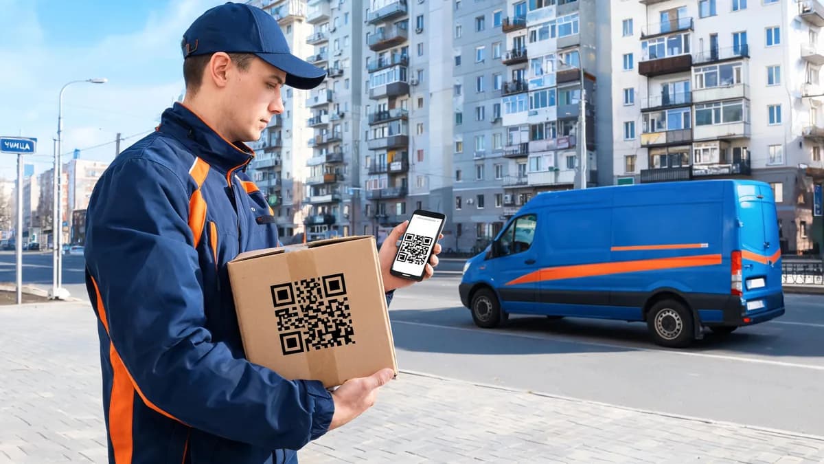 QR-код для службы доставки: курьер, ПВЗ, постамат, еда