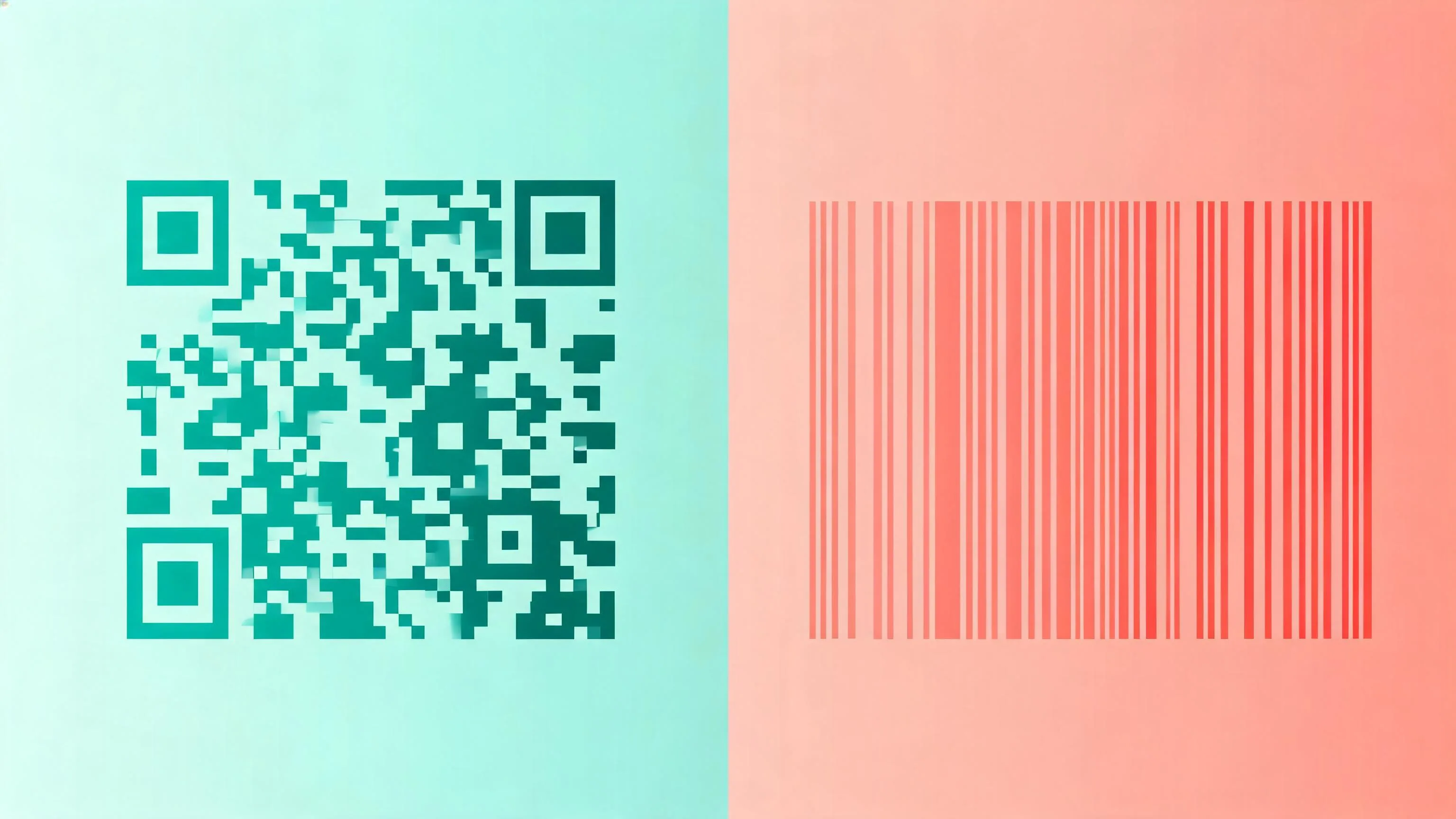 QR-код и линейный штрих-код рядом — сравнение форматов QRkoder