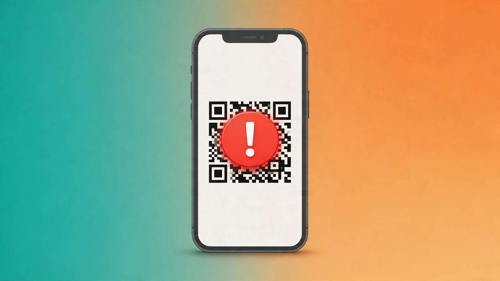 Смартфон с красным значком ошибки сканирования QR-кода — QRkoder